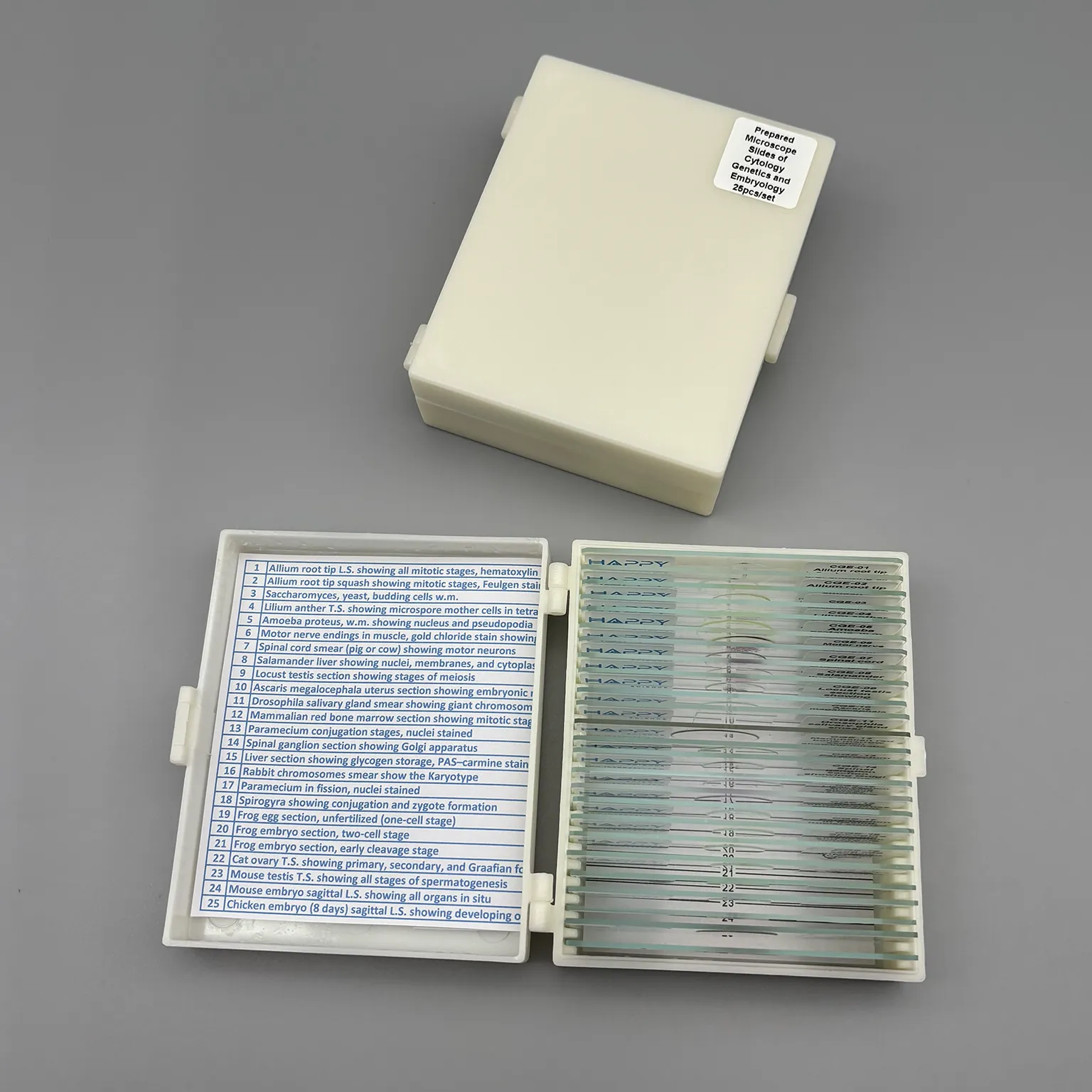 Prepared Microscope Slides of Cytology Genetics and Embryology